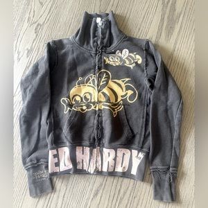 Vintage Rare Ed Hardy Bumblebee Zip Up